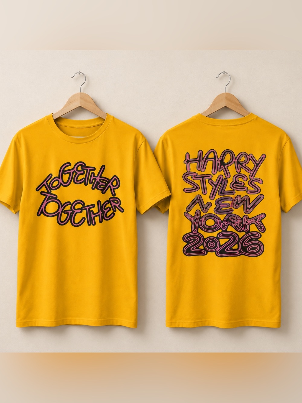 Harry Styles New York 2026 Together Concert Tour Vintage Mustard Yellow T-Shirt
